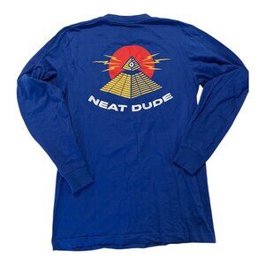 Neat Dude Blue Pyramid Long Sleeve Size Small